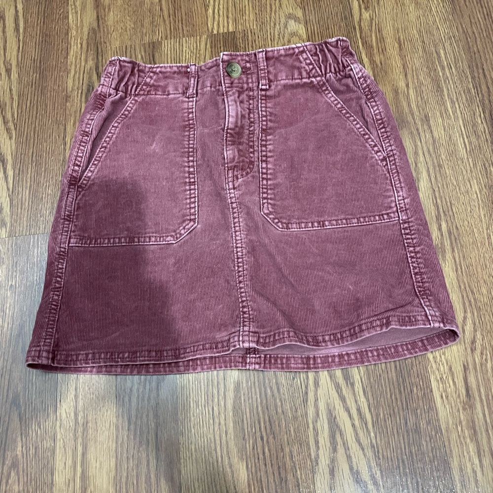 Pink corduroy American eagle skirt